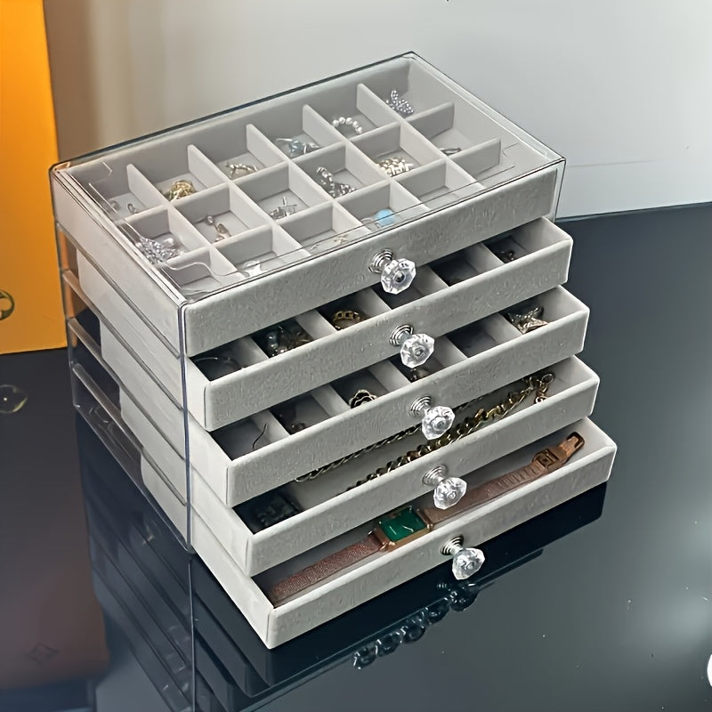 Exquisite 5-Layer Jewelry Box with Velvet Lining, Large Capacity & Anti-Scratch Design – The Ultimate Storage Solution for Your Treasures, Jewelry Boxes