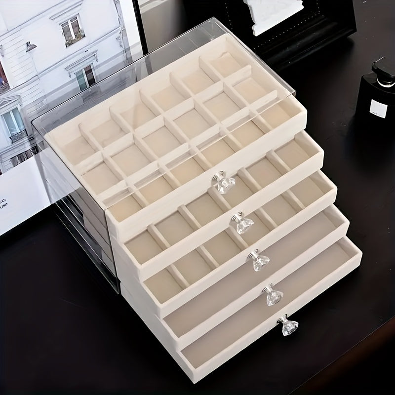 Exquisite 5-Layer Jewelry Box with Velvet Lining, Large Capacity & Anti-Scratch Design – The Ultimate Storage Solution for Your Treasures, Jewelry Boxes