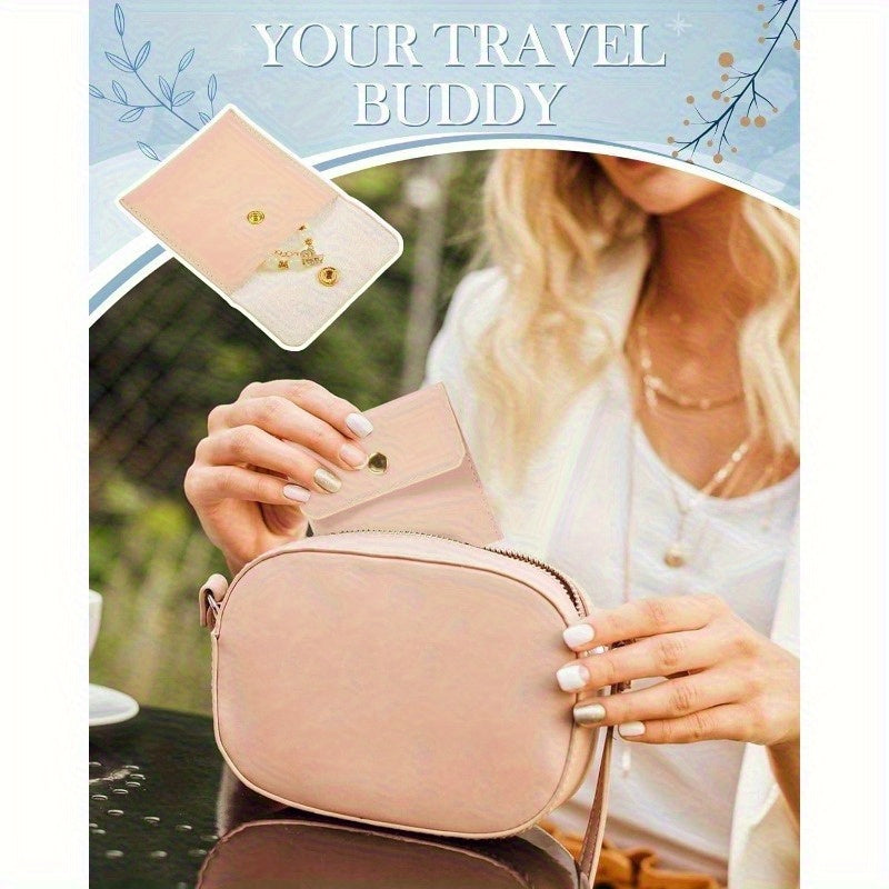 Artificial Leather Jewelry Bag, Multiple Color Button Bags, Suitable for Rings, Four colors are available for selection, endants, Necklaces-Perfect Storage Solution, Jewelry Storage Box Storage