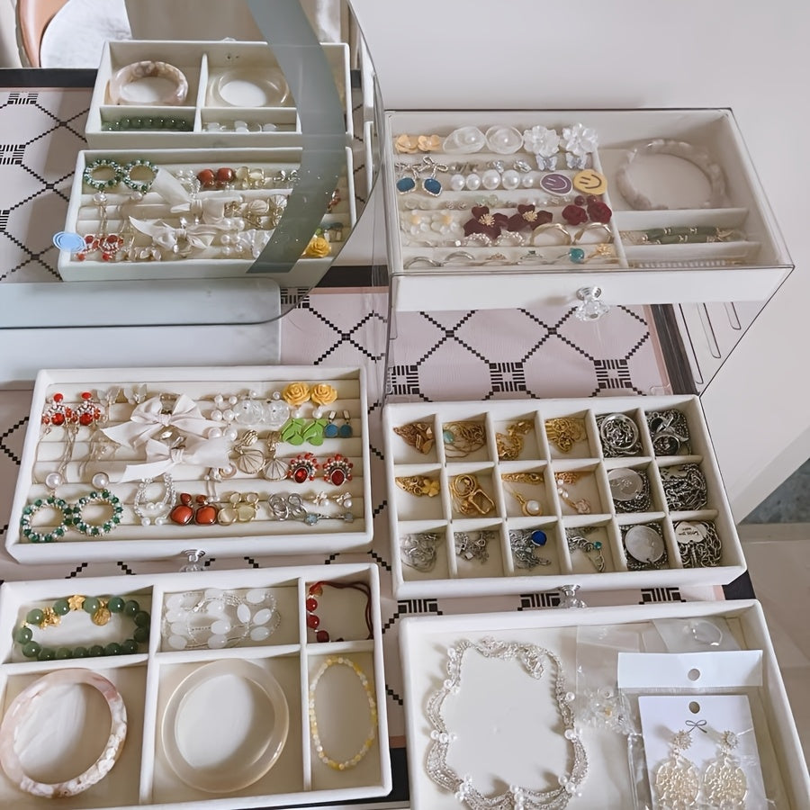 Exquisite 5-Layer Jewelry Box with Velvet Lining, Large Capacity & Anti-Scratch Design – The Ultimate Storage Solution for Your Treasures, Jewelry Boxes