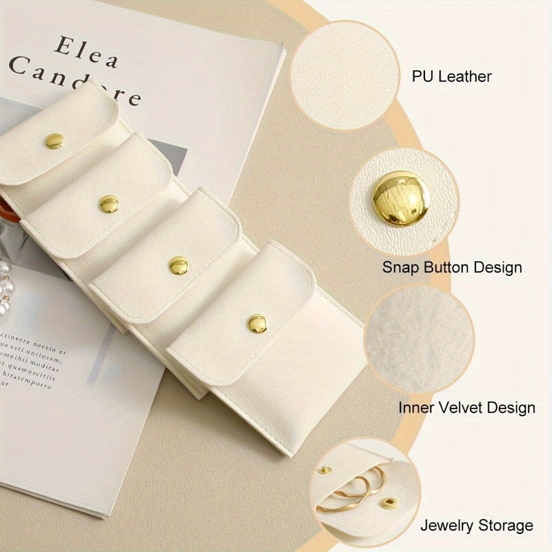 Artificial Leather Jewelry Bag, Multiple Color Button Bags, Suitable for Rings, Four colors are available for selection, endants, Necklaces-Perfect Storage Solution, Jewelry Storage Box Storage