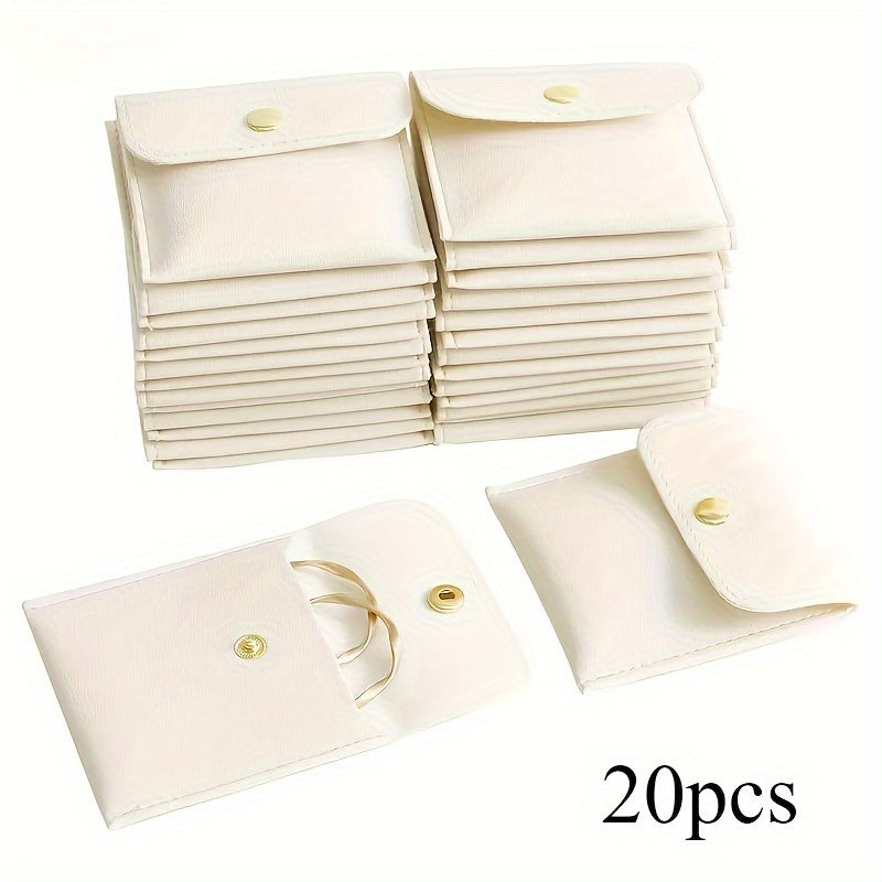 Artificial Leather Jewelry Bag, Multiple Color Button Bags, Suitable for Rings, Four colors are available for selection, endants, Necklaces-Perfect Storage Solution, Jewelry Storage Box Storage