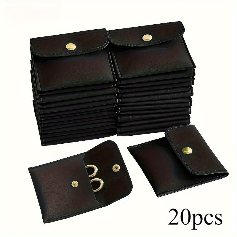 Artificial Leather Jewelry Bag, Multiple Color Button Bags, Suitable for Rings, Four colors are available for selection, endants, Necklaces-Perfect Storage Solution, Jewelry Storage Box Storage