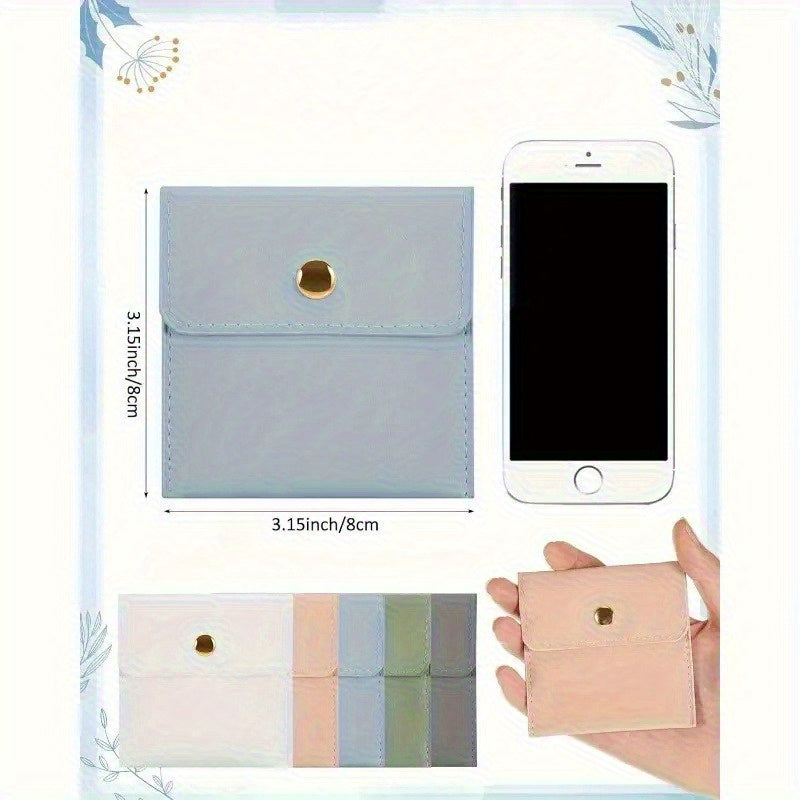 Artificial Leather Jewelry Bag, Multiple Color Button Bags, Suitable for Rings, Four colors are available for selection, endants, Necklaces-Perfect Storage Solution, Jewelry Storage Box Storage