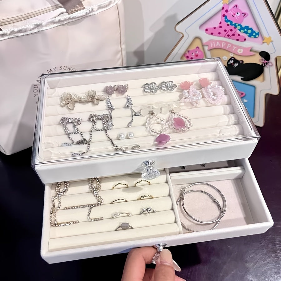Exquisite 5-Layer Jewelry Box with Velvet Lining, Large Capacity & Anti-Scratch Design – The Ultimate Storage Solution for Your Treasures, Jewelry Boxes