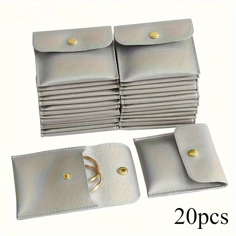 Artificial Leather Jewelry Bag, Multiple Color Button Bags, Suitable for Rings, Four colors are available for selection, endants, Necklaces-Perfect Storage Solution, Jewelry Storage Box Storage
