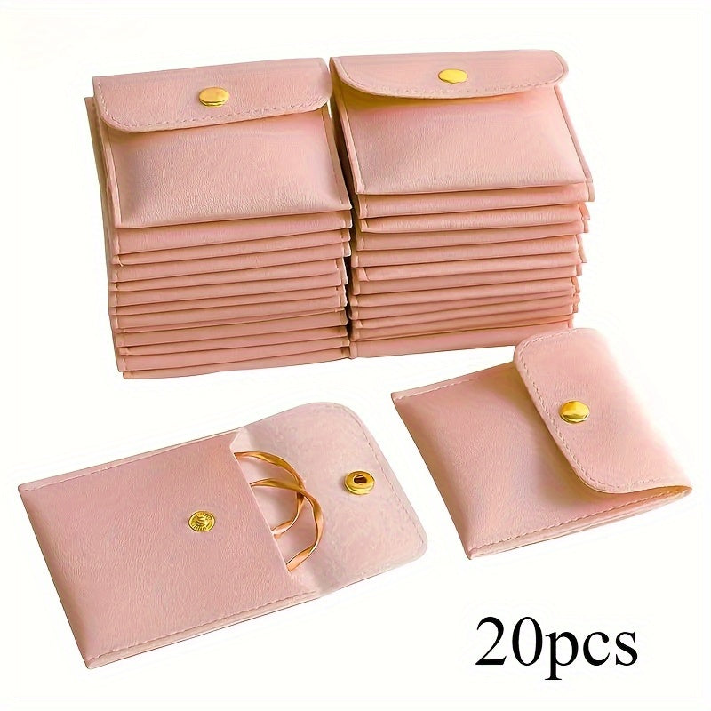 Artificial Leather Jewelry Bag, Multiple Color Button Bags, Suitable for Rings, Four colors are available for selection, endants, Necklaces-Perfect Storage Solution, Jewelry Storage Box Storage